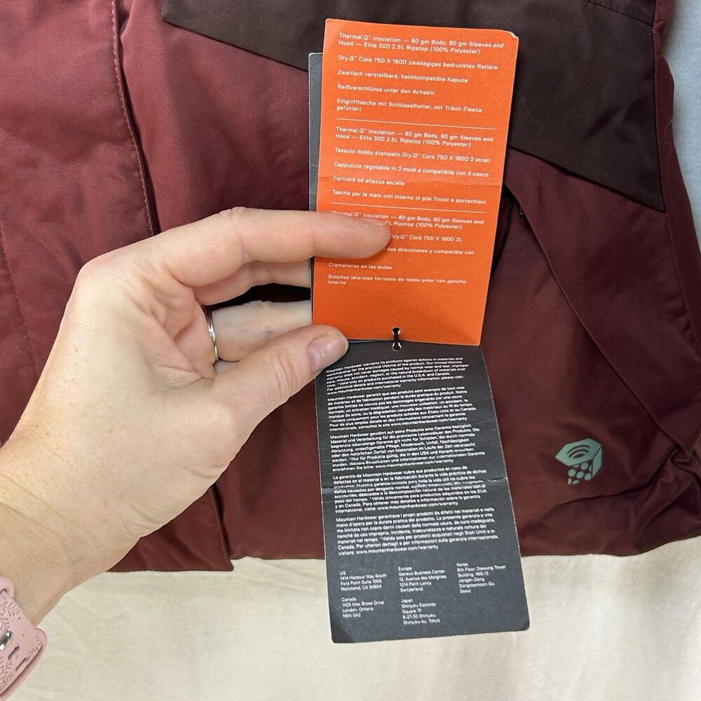 Mountain Hardwear Women's XS Barnsie Winter Ski Snow Jacket NEW Maroon MRSP $285 - Picture 5 of 16